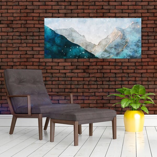 Kép - Hegyek rajza (120x50 cm)