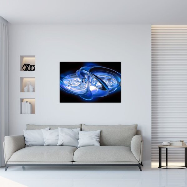 Kék absztrakt kép (90x60 cm)