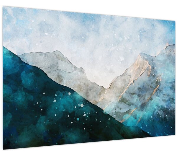 Kép - Hegyek rajza (90x60 cm)