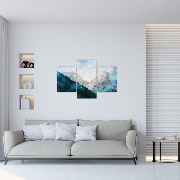 Kép - Hegyek rajza (90x60 cm)