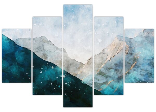 Kép - Hegyek rajza (150x105 cm)