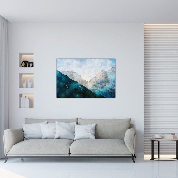 Kép - Hegyek rajza (90x60 cm)