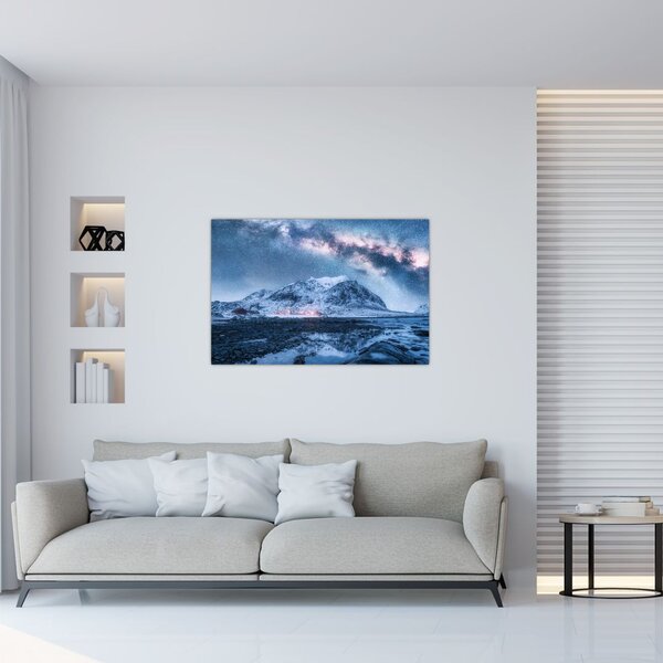 A hegyek képe a csillagos ég (90x60 cm)