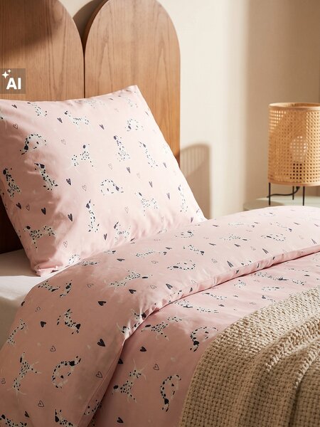 Sinsay - Mikroszálas ágynemű szett dalmata mintával - pasztellpink