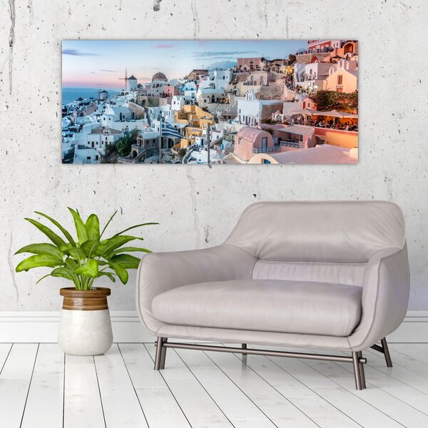 Kép - Alkonyat Santoriniban (120x50 cm)