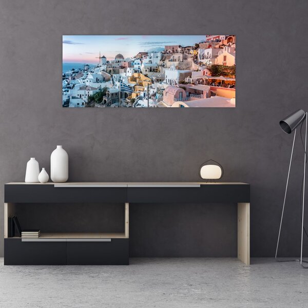 Kép - Alkonyat Santoriniban (120x50 cm)