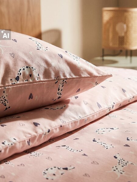 Sinsay - Mikroszálas ágynemű szett dalmata mintával - pasztellpink