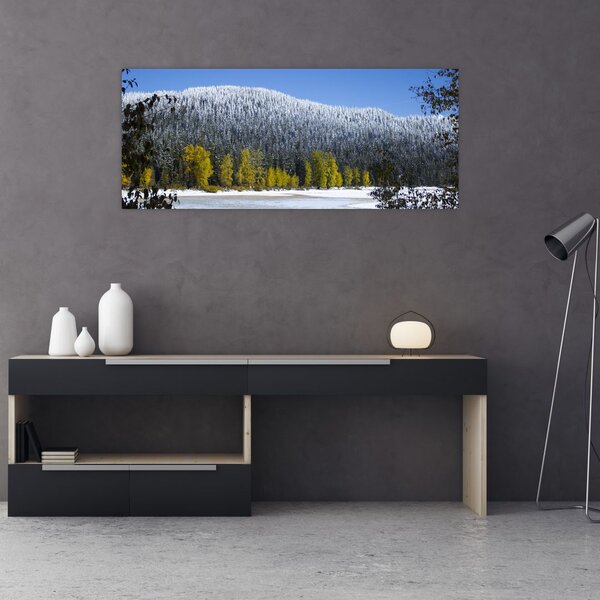 Kép - havas hegyek télen (120x50 cm)