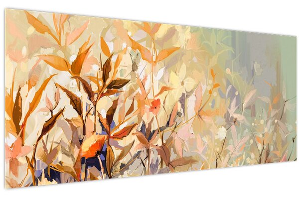 Kép - Festett növények (120x50 cm)