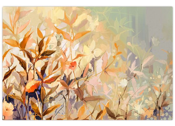 Kép - Festett növények (90x60 cm)