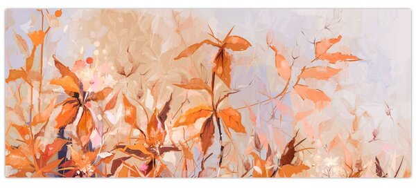 Kép - Festett virágok (120x50 cm)