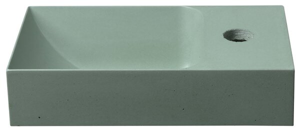 Sapho Sapho, PICCOLINO beton mosdó 30,8x17cm, csaptelep jobb oldalon, matt zöld, PK30523