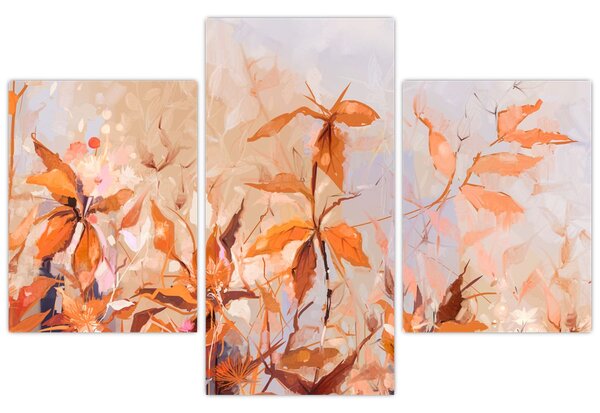 Kép - Festett virágok (90x60 cm)