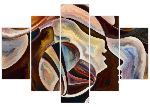 Kép - Absztrakció fejek (150x105 cm)