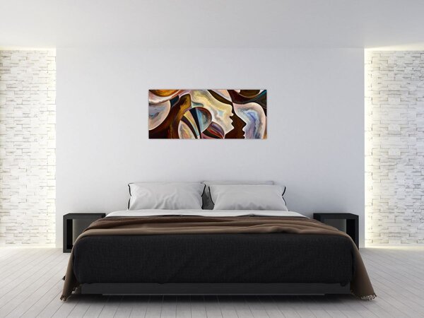 Kép - Absztrakció fejek (120x50 cm)