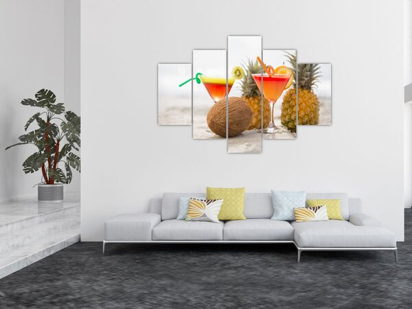 Ananász és csésze képe a strandon (150x105 cm)