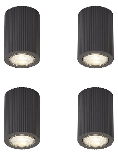 4 darabos modern fekete mennyezeti spotlámpa szett - Sprawl