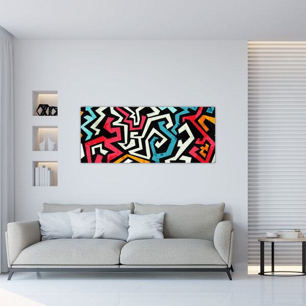 Grafikus absztrakciós kép (120x50 cm)