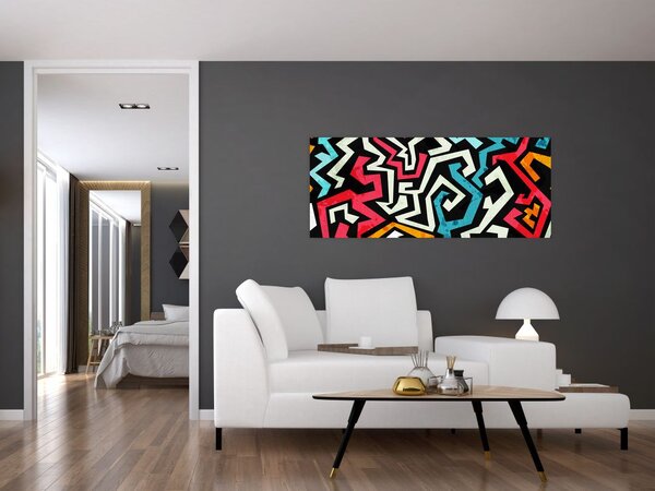 Grafikus absztrakciós kép (120x50 cm)