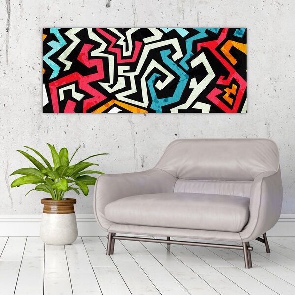 Grafikus absztrakciós kép (120x50 cm)