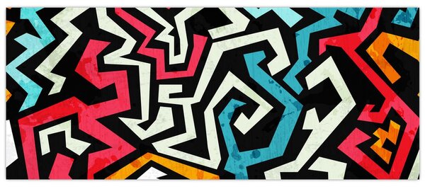 Grafikus absztrakciós kép (120x50 cm)
