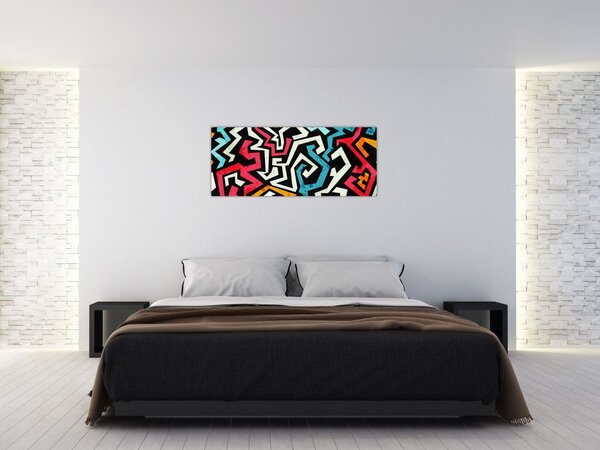 Grafikus absztrakciós kép (120x50 cm)