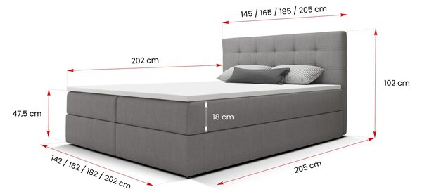 Franciaágy 160x200 tárolóhellyel STIG 2 - bézs