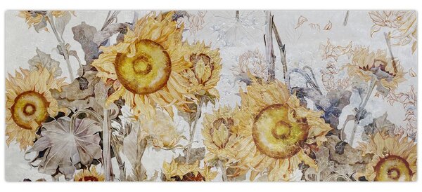 Kép - Napraforgó a falban (120x50 cm)