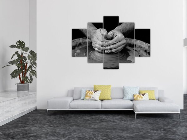 Fekete-fehér kép - kerámia gyártás (150x105 cm)