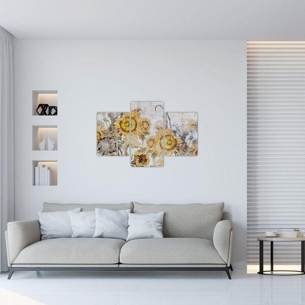 Kép - Napraforgó a falban (90x60 cm)