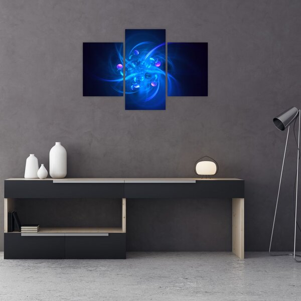 Modern kép kék absztrakció (90x60 cm)