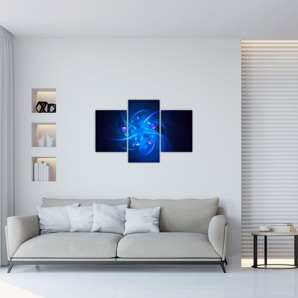 Modern kép kék absztrakció (90x60 cm)