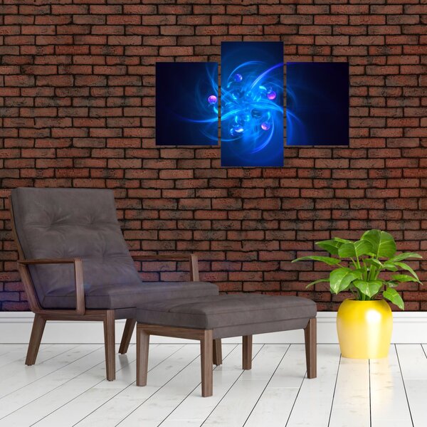 Modern kép kék absztrakció (90x60 cm)