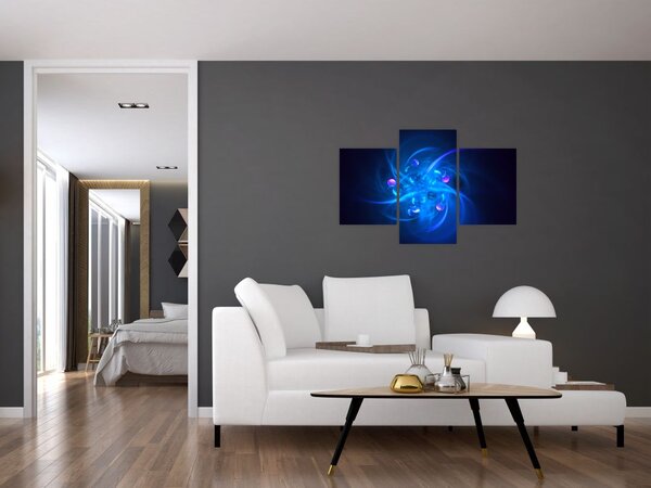 Modern kép kék absztrakció (90x60 cm)