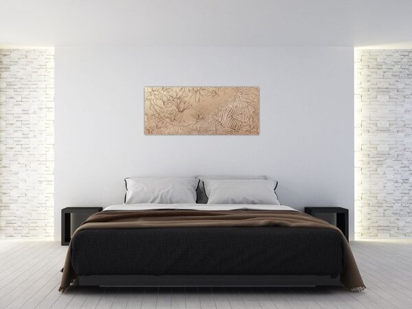 Kép - Rajzolt virágok (120x50 cm)