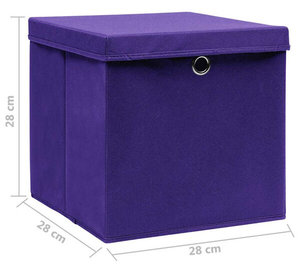 10 db lila fedeles tárolódoboz 28 x 28 x 28 cm