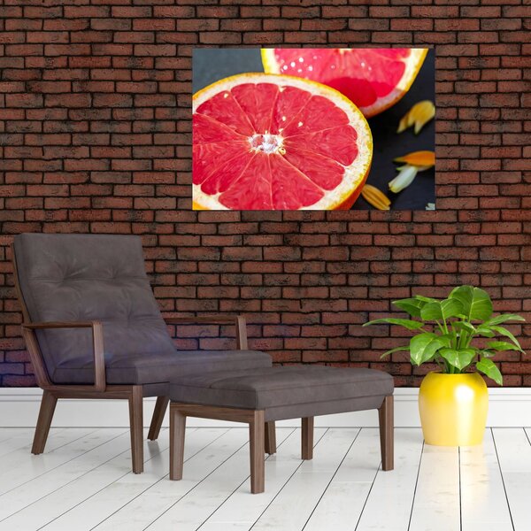 Szeletelt grapefruit képe (90x60 cm)
