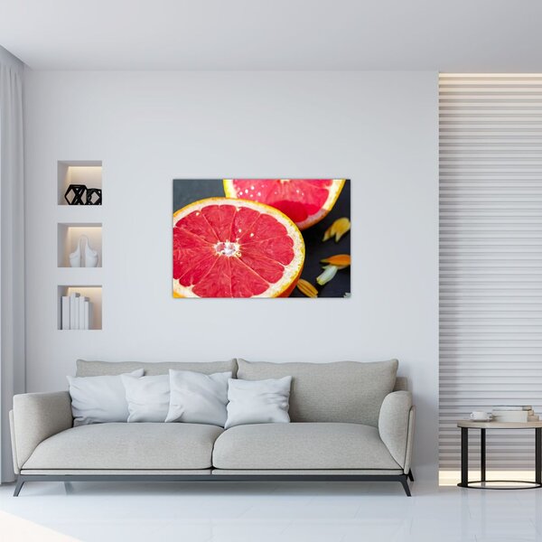 Szeletelt grapefruit képe (90x60 cm)