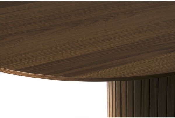 Barna étkezőasztal tölgyfa dekoros asztallappal 95x180 cm Nola – Unique Furniture