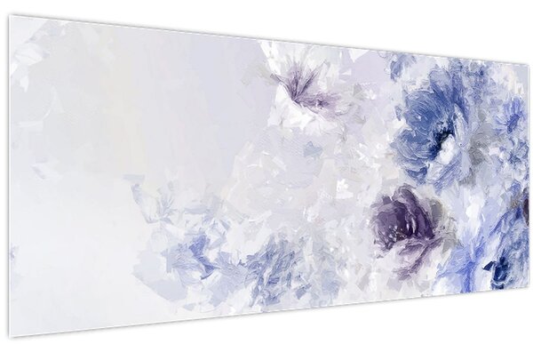 Kép - Virágok, textúrált festmény (120x50 cm)
