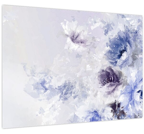 Kép - Virágok, textúrált festmény (70x50 cm)