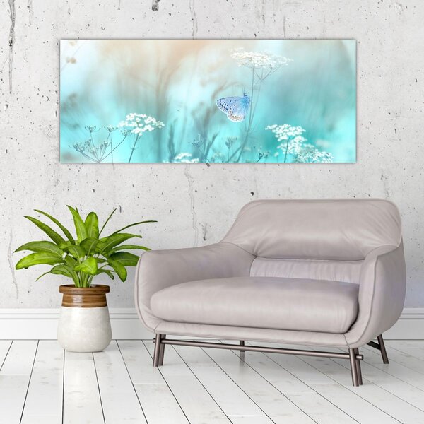 Kép - Pillangó kékben (120x50 cm)