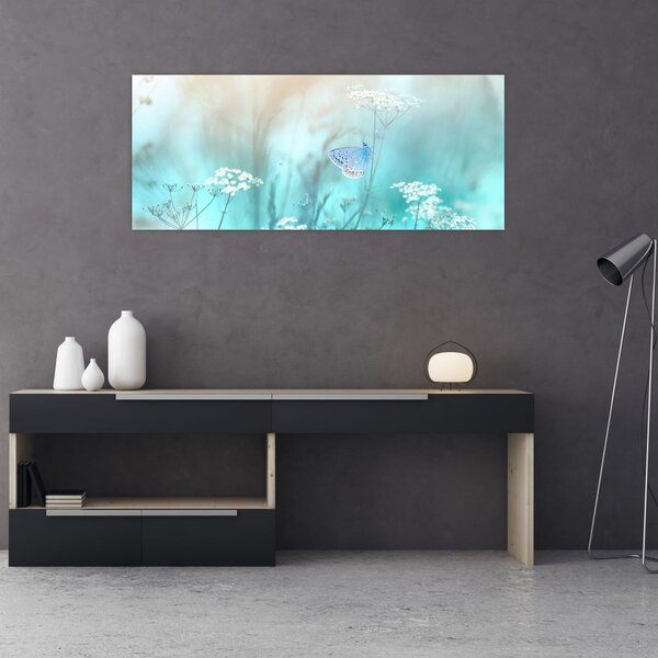 Kép - Pillangó kékben (120x50 cm)
