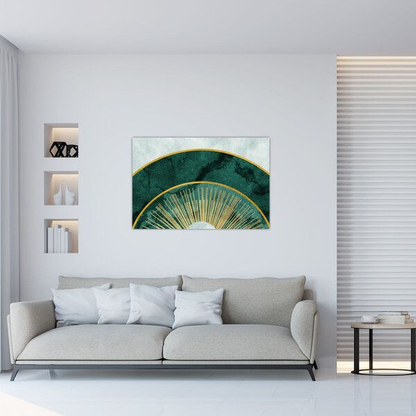 Kép - Arany textúrájú formák (90x60 cm)