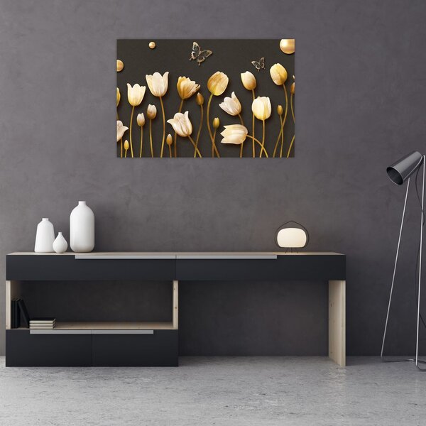 Kép - Tulipánok - absztrakt (90x60 cm)