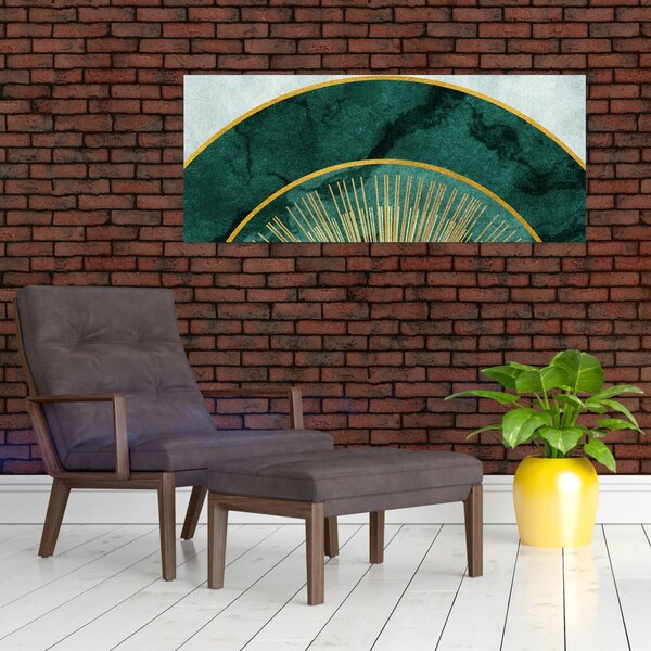 Kép - Arany textúrájú formák (120x50 cm)