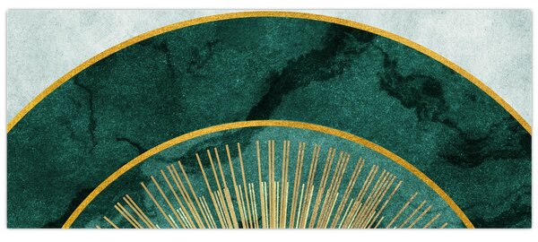 Kép - Arany textúrájú formák (120x50 cm)