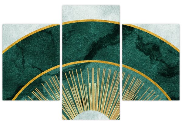 Kép - Arany textúrájú formák (90x60 cm)
