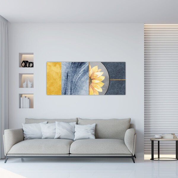 Kép - Formák és a virág (120x50 cm)