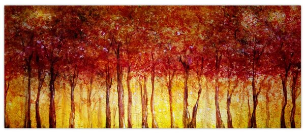 Kép - Lombhullató erdő festménye (120x50 cm)